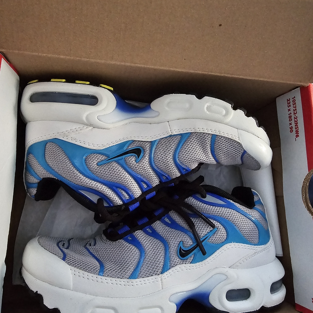 Kids Nike Blue and Grey Air Max Plus Sneakers